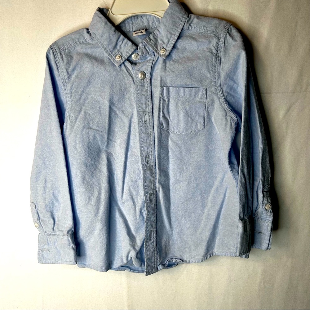 018-019 Old Navy Sky Blue Boys Toddlers Kids Collared Shirt Button Down 4T